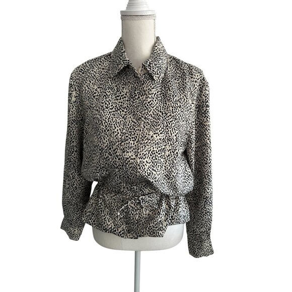 CLUB MONACO Women's Animal Print Tie Waist Jacket Size Medium - Picture 2 of 10